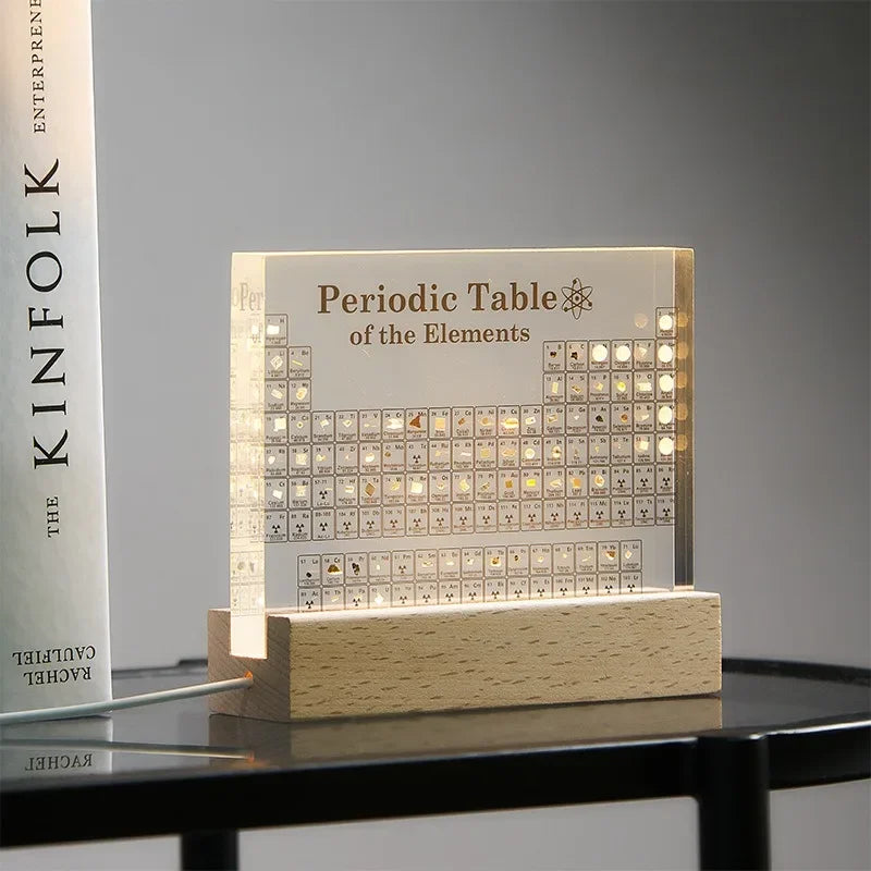 Periodic Table with Element Samples & LED Lighting
