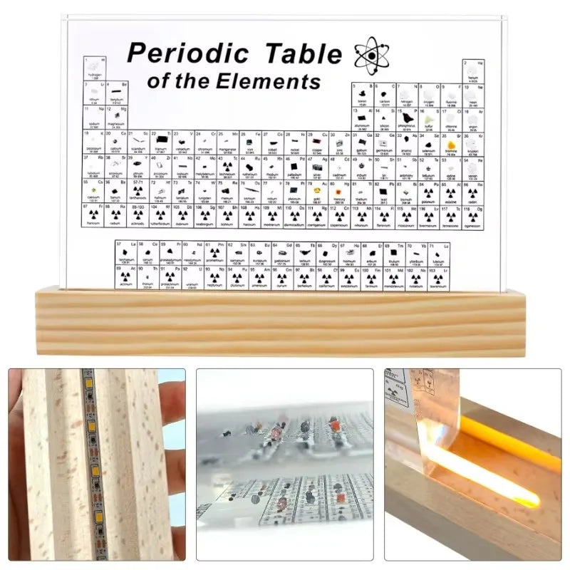 Periodieke Tafel met Elementmonsters & LED-Verlichting – productweergave 4