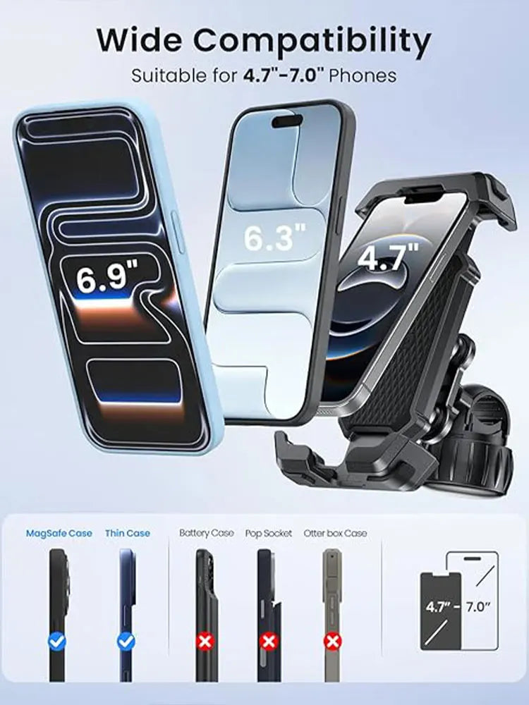 Anti-Vibration Phone Mount for Motorcycle & Bike